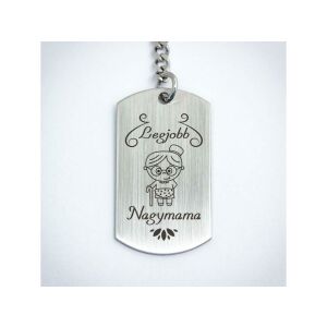 Legjobb Nagymama acél szögletes medálos kulcstartó 127469389 - Ajándék kulcstartó