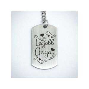 Legjobb Anya acél szögletes medálos kulcstartó 127491266 - Ajándék kulcstartó