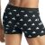 Adidas ACTIVE FLEX TRUNKS férfi fekete boxeralsó fehér adidas logó mintával, modellen viselve, oldal- és hátulnézetből