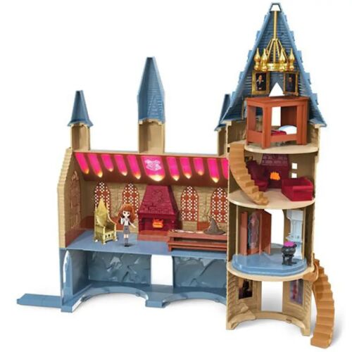 Spin Master Harry Potter Magical Minis Roxfort kastély játékszett, összeszerelve, Hermione figurával és bútorokkal belül - Babaház