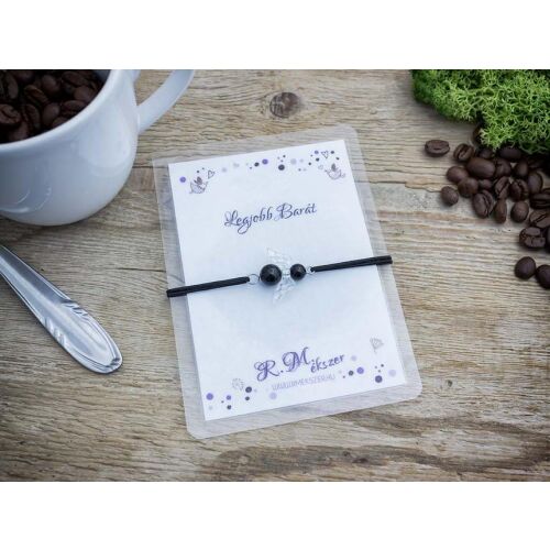 Legjobb Barátom ónix angyal karkötő ajándékkártyán