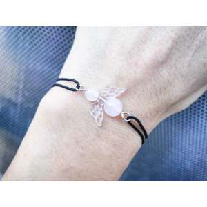 R.M. ékszer rózsakvarc angyal karkötő csuklón viselve - Nőknek