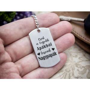 Apákból lesznek Nagypapák kulcstartó, acél medál, ajándék nagypapának - Ajándék kulcstartó