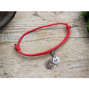 Apai szeretet vörös paracord karkötő 'Apa' gravírozott szív charm-mal, figyelmes ajándék apáknak. - Nőknek
