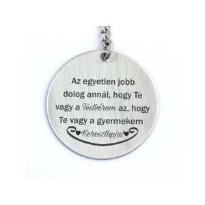 Te vagy a Testvérem és Keresztapa acél medálos kulcstartó 143509452 - Ajándék kulcstartó