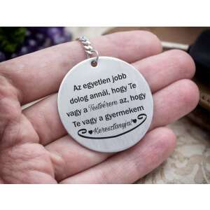 Te vagy a Testvérem és Keresztanya acél medálos kulcstartó 92327030 - Ajándék kulcstartó