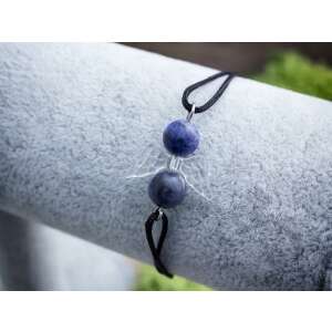 Szodalit angyal karkötő fekete zsinórral, állítható méret - Nőknek
