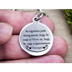Te vagy a Párom és Anya acél medálos kulcstartó 78161137 - Ajándék kulcstartó