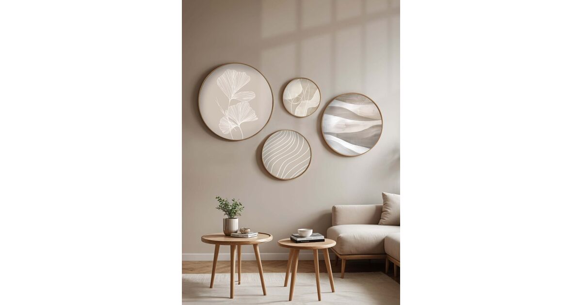 Wallity Decorative Framed MDF Painting (4 Pieces) Multicolor Huhu295 164459917