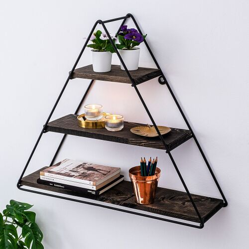 Hanah Home fali polc fekete dió Hyacinth 164460254 - Irodabútor