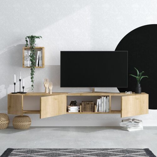Hanah Home TV Unit Sapphire Oak Avior 164461342 - TV és médiatároló bútor