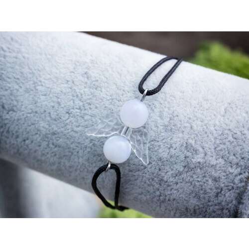 Szeretlek Tesó kalcedon angyal karkötő