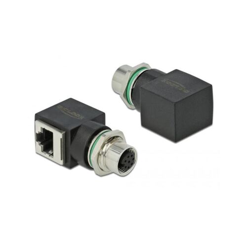 Delock M12 - RJ45 CAT6A UTP adapter, IP67 védelemmel - Elektromos és hálózati csatlakozó