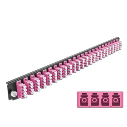 Delock 19 kötő doboz első panele 24 porttal LC Quad ibolya (43373 ...
