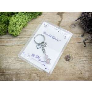 Szeretlek Dadus kulcstartó rózsakvarccal 70183312 - Ajándék kulcstartó