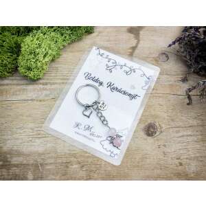 Boldog Karácsonyt kulcstartó rózsakvarccal 99174746 - Ajándék kulcstartó