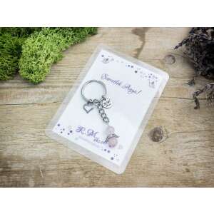 Szeretlek Anya kulcstartó rózsakvarccal 70169205 - Ajándék kulcstartó