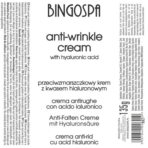 BINGOSPA ránctalanító krém hialuronsavval 135g