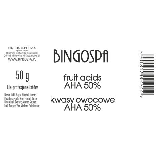 AHA gyümölcssavak 50% 50g BINGOSPA 168648420 - Arcszérum