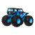 Hot Wheels Monster Trucks Oversized 1:24 Jeep játékautó, hátulról-jobbról ferde nézetben fehér háttéren, fekete-kék dizájnnal