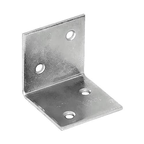 Horganyzált sarokvas 40 x 40 x 40 mm, 1,5 mm vastagság, 4 lyuk