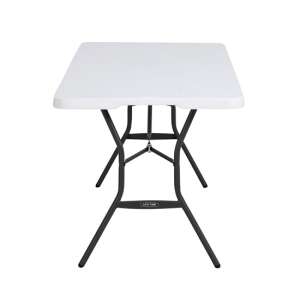 Lifetime Essential 72 hüvelykes összecsukható asztal, fehér lap, fekete lábak - Lifetime