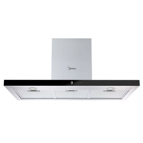 Midea MH90B4300B-PL 90cm fali kürtős páraelszívó digitális kijelzővel és LED világítással, ezüst és fekete kivitelben 