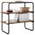 vidaXL konzolasztal antik fa fekete fémvázzal, polcokon könyvekkel és kosárral