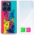 Motorola Edge 60 Fusion telefontok élénk pop-art macska mintával és különálló edzett üveg képernyővédő tisztító kendőkkel