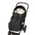 ŚPIWOREK COMBI 3w1 POLAR BLACK/BEIGE fekete lábzsák fekete és bézs babakocsiban, szögből nézve