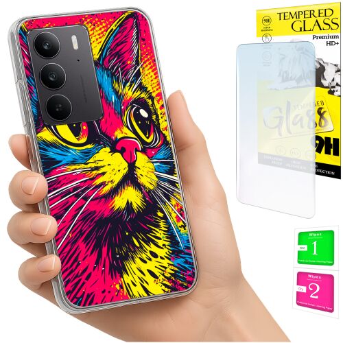 Realme C75 / 14X 5G FOTO tok hátlaphoz, cica + 9H üveg 164878601 - Telefontok