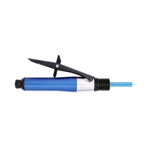 PFERD TOOLS PGAS 2/600 E-HV sűrített levegős egyenes csiszoló, kék és ezüst színben, fogantyúval és légtömlő csatlakozás részletével - Pneumatikus szerszám