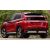 Piros Mitsubishi Eclipse Cross oldal-hátsó nézete stílusos króm csomagtér díszléccel