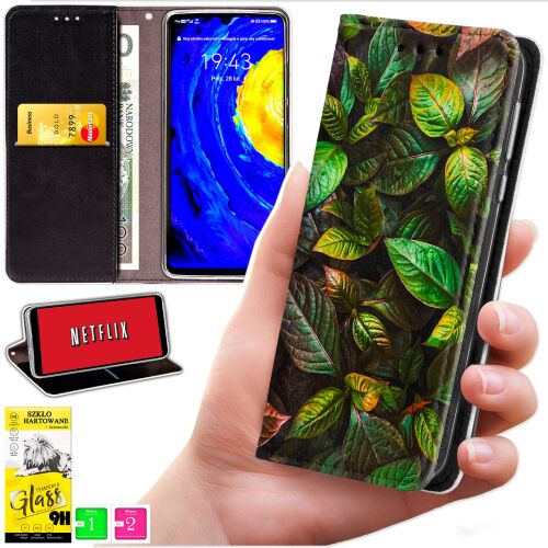 Realme Note 70T BLUEMOOUN pénztárca tok kollázs, elölről, belülről kártyákkal, állvány funkcióval és üvegvédővel - Telefontok