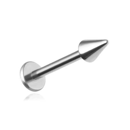 Titán labret piercing kúpos véggel, ezüst színű, alkalmas különböző fül- és ajak piercingekhez, hipoallergén. - Piercing