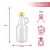Infografika, amely részletezi a 40 ml-es mini üvegpalack méreteit és űrtartalmát: 9,3 cm magasság, 3,8 cm átmérő, 18 mm-es menet, 40 ml űrtartalom, 63 g súly.