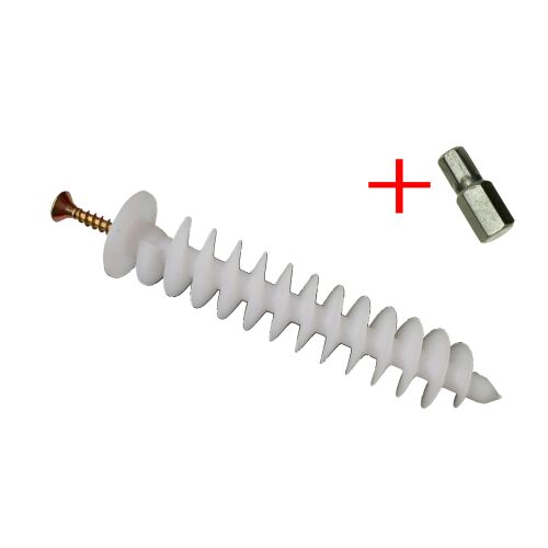 FOLpix B 125mm szigetelt fali tipli csavarral és imbusz bitfejjel polisztirolhoz, 10 db-os készlet - Tipli
