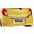 Suzuki Celerio sárga autó beépített króm csomagtartó díszléccel, hátsó rész közelről