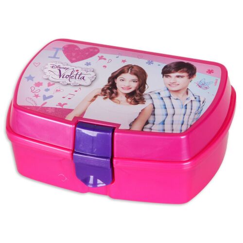 VIOLETTA UZSONNÁS BAMBINO rózsaszín műanyag uzsonnásdoboz Violettával és Leonnal a Disney-ből, ideális gyerek uzsonnákhoz és szendvicsekhez - Etetés