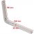KOTARBAU 190x250 mm-es ezüst polckonzol, egyértelműen jelölt 190 mm, 250 mm és 30 mm méretekkel, bemutatva a termék méretét