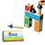 Smart Games Castle Logix fa puzzle színes várkockákkal és egy kézzel, mely egy toronycsúcsot helyez el, mellette egy feladványfüzet fehér háttéren