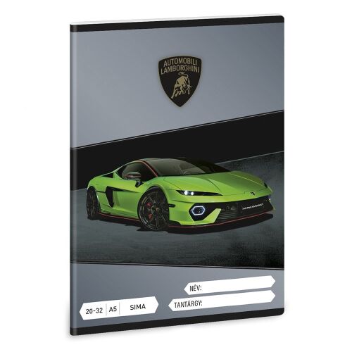 ARS UNA A/5 sima füzet Lamborghini sportautó mintával szürke háttéren - Ars Una