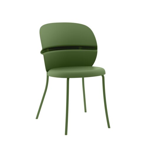 Delusso Begonia Celadon Green szék, 3/4-es szögből, sötétzöld - Kerti fotel és szék