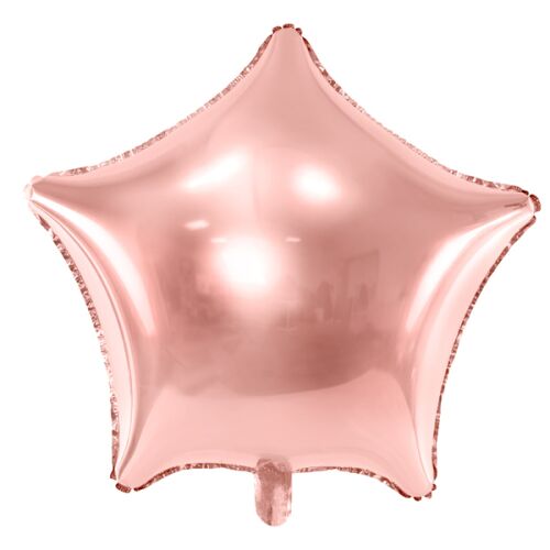 Csillag alakú rose gold matt fólia lufi, 19"/48cm