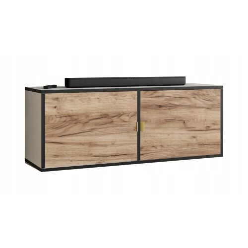 RTV szekrény LUNO 2 arany frontokkal fehér + tölgy craft arany 165468064 - Gardrób