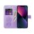 Nyitott lila MEZZO dreamcatcher bagoly mintás ekobőr pénztárca telefontok Samsung Galaxy A13 4G-hez, kártyahelyekkel, pénzrekesszel és telefonnal belül