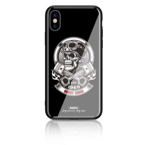 Remax RM-1653 iPhone X / XS (5,8") fekete "Ghost Rider" műanyag hátlap tok (BL-03) 44802500