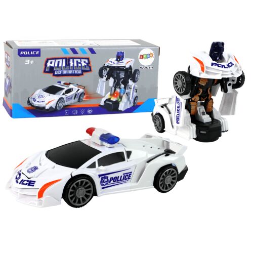 Fehér 2 az 1-ben Policás Robotautó