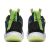 Hátulnézet egy pár Nike Air Jordan Why Not Zer0.3 GS ifjúsági kosárlabda cipőről kék és lime zöld színben