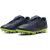 Nike Premier III FG focicipő pár sötétkék és neon zöld színben, 3/4 szöveges nézet fehér háttéren